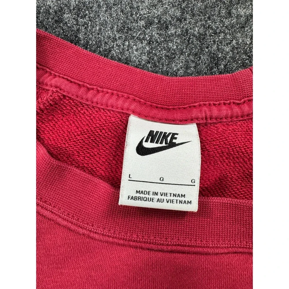 Nike Futura Logo Crewneck Sweatshirt Womens L Red Cropped Boxy Embroidered